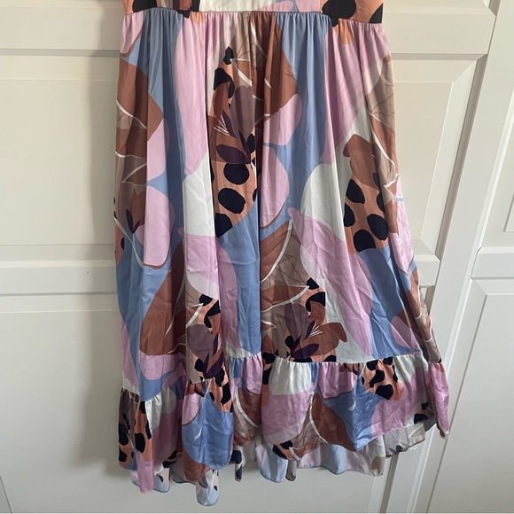 Hutch Arielle asymmetric Maxi Dress Peri Floral Geo satin 20453 - Picture 7 of 13